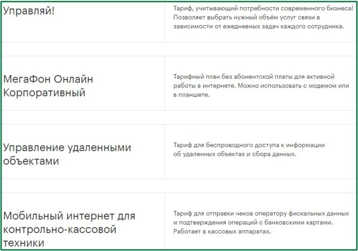 Тарифы мегафон тюмень описание